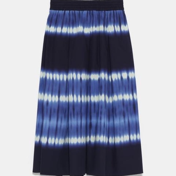 Zara Blue Tie-Dye Midi Skirt XS - Picture 3 of 7
